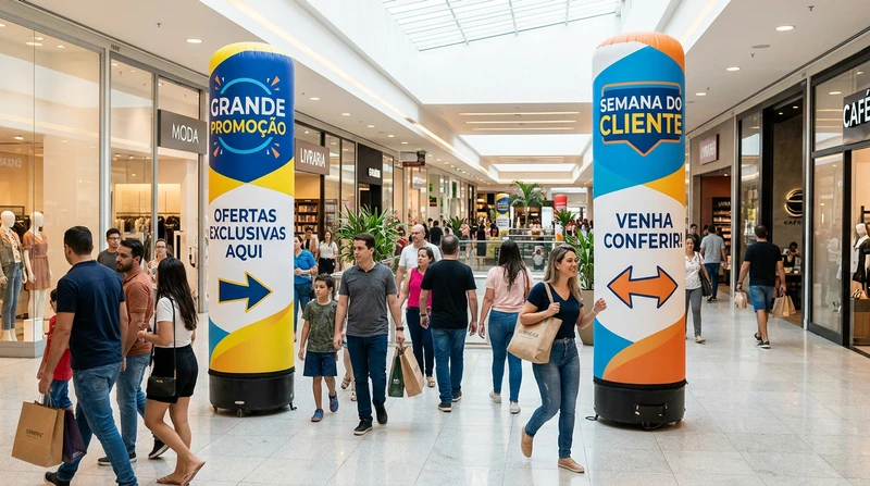 Totens Infláveis em Shoppings: Guia de Sinalização