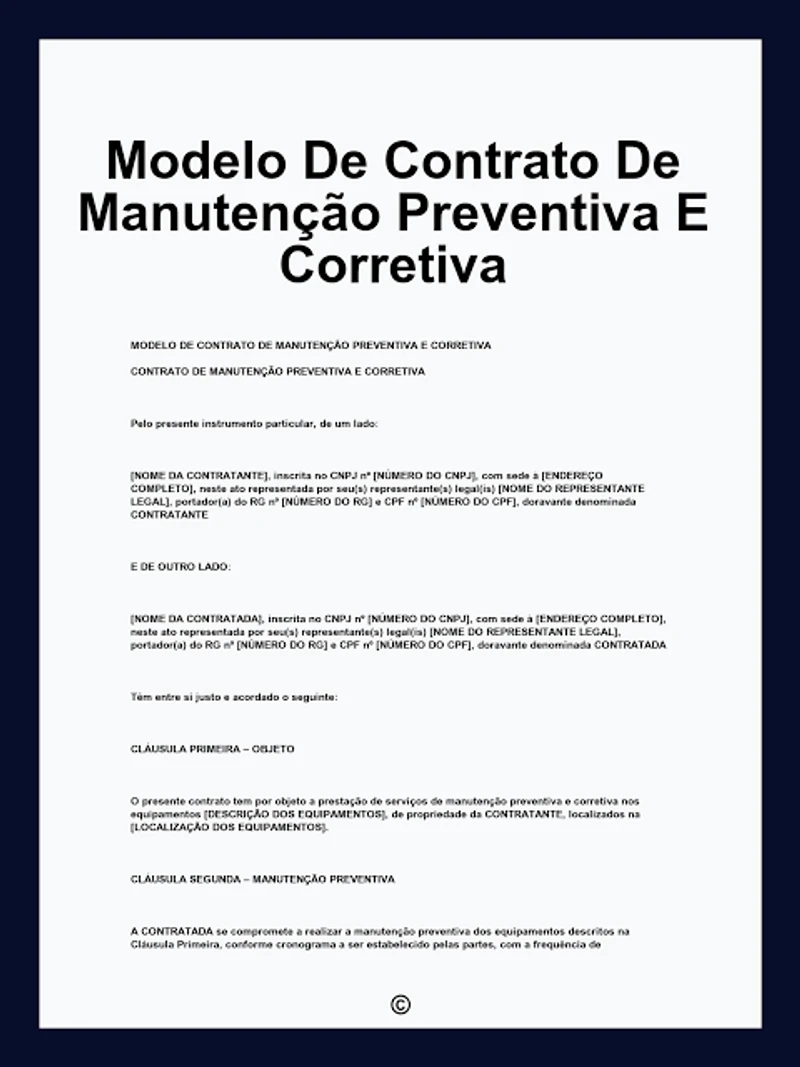 Contrato de Manutenção Preventiva