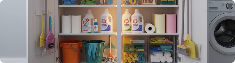 Como organizar despensa de limpeza