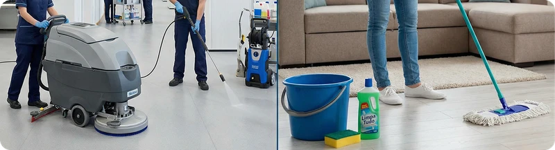 Diferença entre limpeza doméstica e profissional